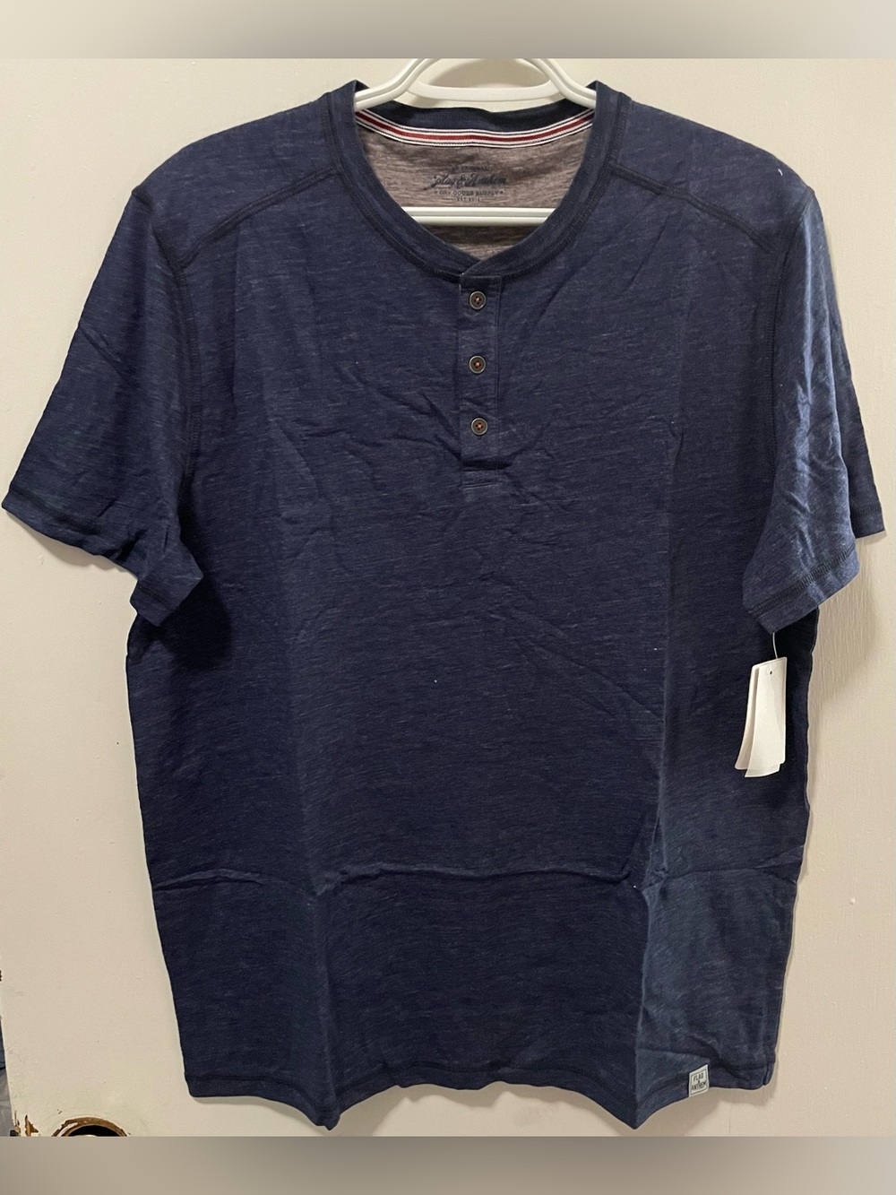 Flag & Anthem Men’s Navy Henley Shirt Short Sleeve T-Shirt Top Tee Size Medium M